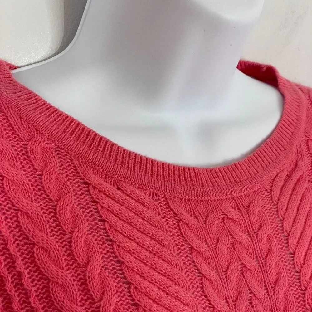 Talbots Preppy‎ Cable Knit Sweater Large Wool Blend Feminine Pullover Capsule